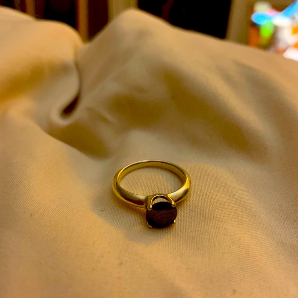 1.23 Natural Black Diamond Ring size 7 New.